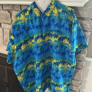 Ina Vibrant Blue and Yellow Tropical Shirt